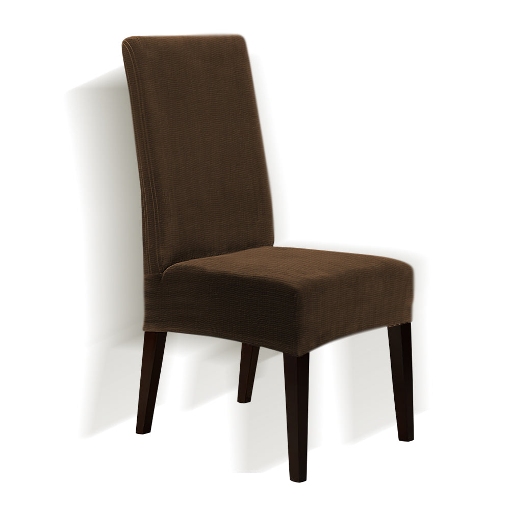 8x Stretch Corduroy Dining Chair Cover Seat Cover Protector Slipcovers Taupe