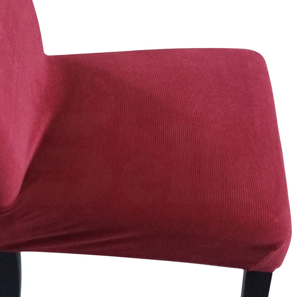 8x Stretch Corduroy Dining Chair Cover Seat Cover Protector Slipcovers Taupe