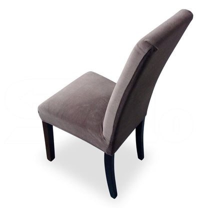 8x Stretch Corduroy Dining Chair Cover Seat Cover Protector Slipcovers Taupe