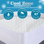 Mattress Protector Topper Polyester Cool Cover Waterproof King Single