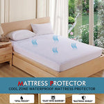 Mattress Protector Topper Polyester Cool Fitted Cover Waterproof Single