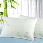 2x Luxury Natural Memory Foam Bed Pillows Bamboo Fabric Cover 70x40cm