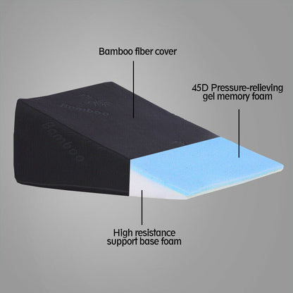 Cool Gel Memory Foam Bed Wedge Pillow Cushion Neck Back Support Sleep with Cover-eg0134-10eg0134-25