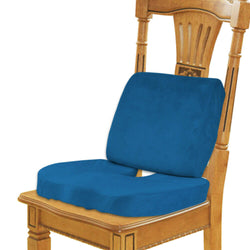 Seat Cushion Memory Foam Lumbar Back Support Orthoped Office Pain Relief Blue