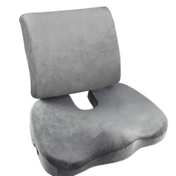 Memory Foam Seat Cushion Lumbar Back Support Orthoped Office Pain Relief Grey