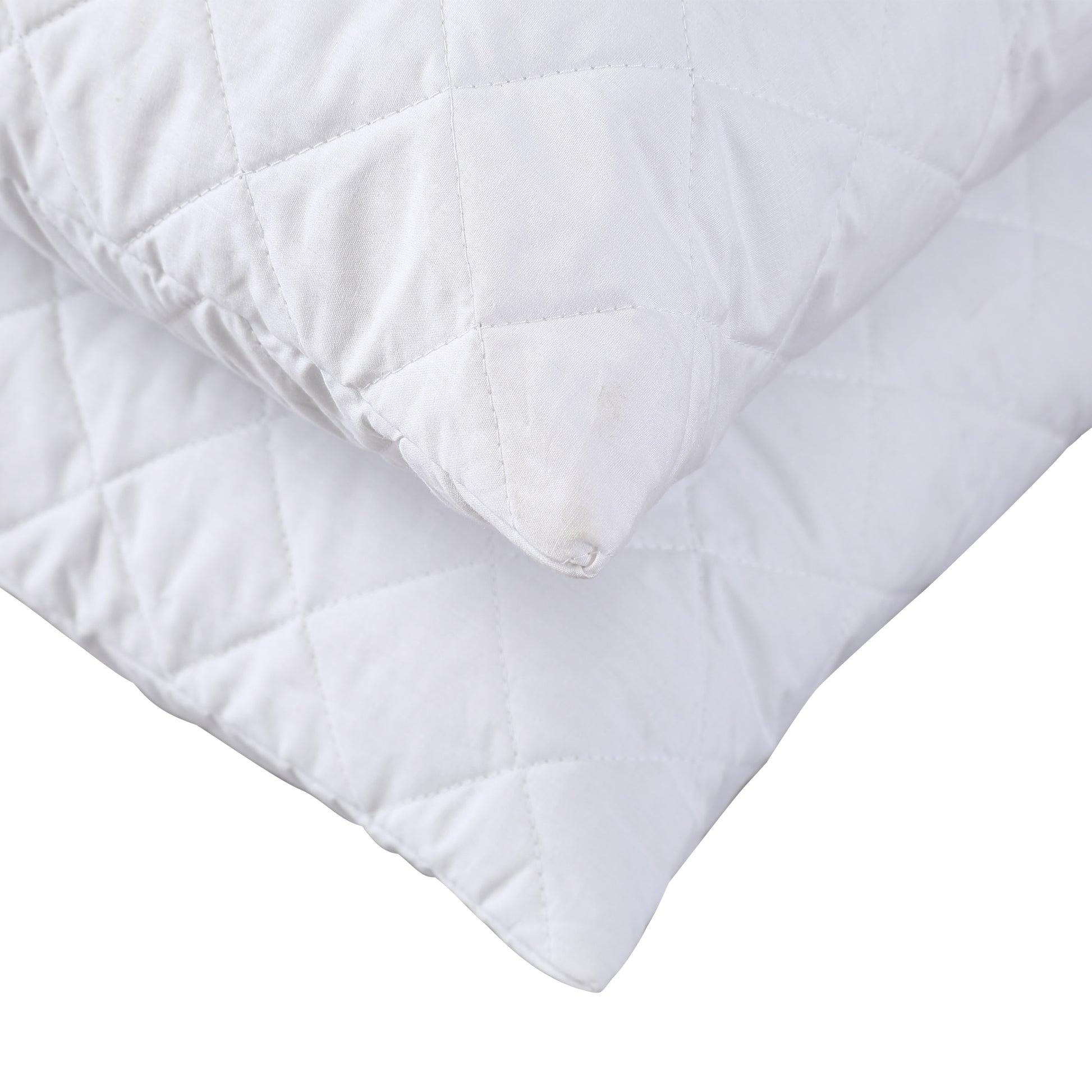 Pillow Protector Pillowcase Cases Cover Cotton Quilted Soft Standard x2