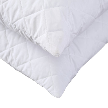 Pillow Protector Pillowcase Cases Cover Cotton Quilted Soft Standard x2