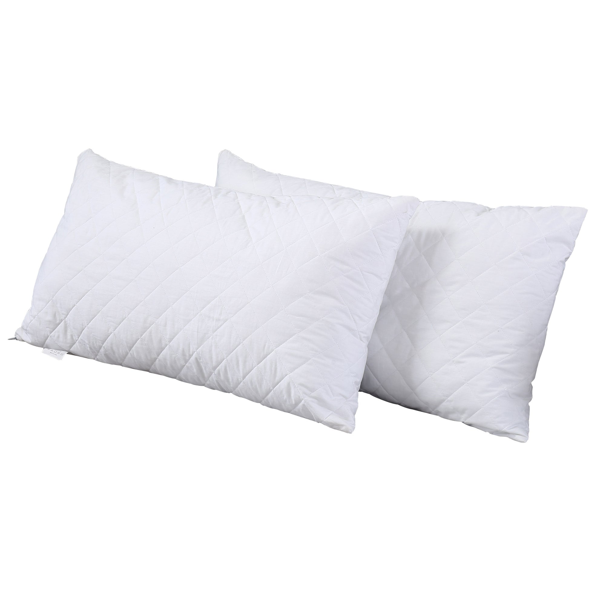 Pillow Protector Pillowcase Cases Cover Cotton Quilted Soft Standard x2