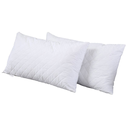 Pillow Protector Pillowcase Cases Cover Cotton Quilted Soft Standard x2