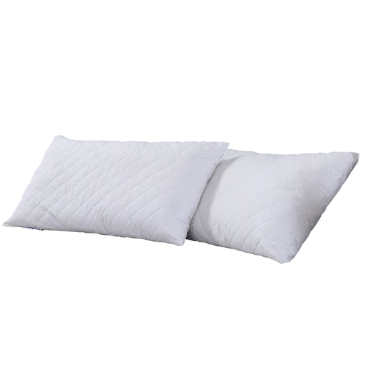 Pillow Protector Pillowcase Cases Cover Cotton Quilted Soft Standard x2