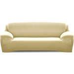 Easy Fit Stretch Couch Sofa Slipcovers Protectors Covers 3 Seater Cream