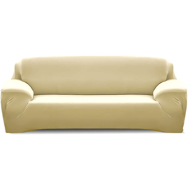  Easy Fit Stretch Couch Sofa Slipcovers Protectors Covers 3 Seater Cream