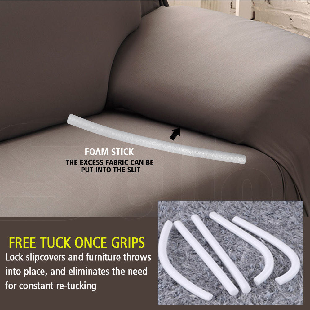 Easy Fit Stretch Couch Sofa Slipcovers Protectors Covers 1 Seater Cream