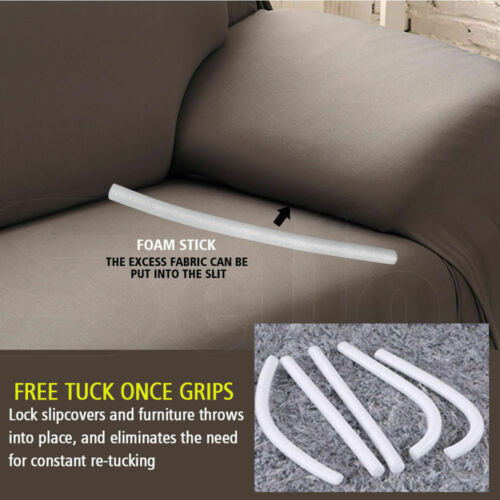 Easy Fit Stretch Couch Sofa Slipcovers Protectors Covers 1 Seater Grey
