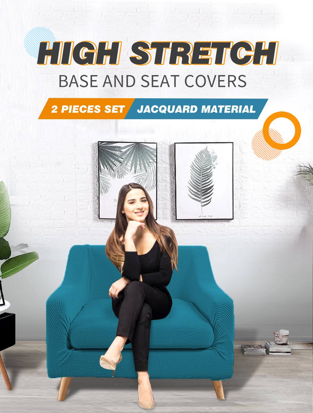 Couch Sofa Seat Covers Stretch Protectors Slipcovers 1 Seater Green