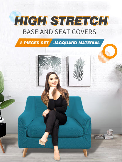 Couch Sofa Seat Covers Stretch Protectors Slipcovers 1 Seater Green