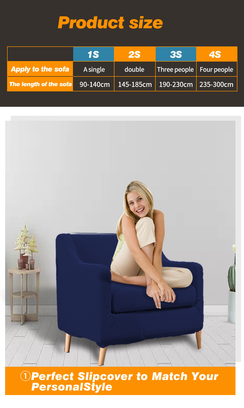 Couch Sofa Seat Covers Stretch Protectors Slipcovers 1 Seater Navy