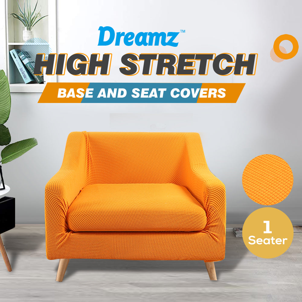 Couch Sofa Seat Covers Stretch Protectors Slipcovers 1 Seater Orange
