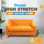 Couch Sofa Seat Covers Stretch Protectors Slipcovers 2 Seater Orange