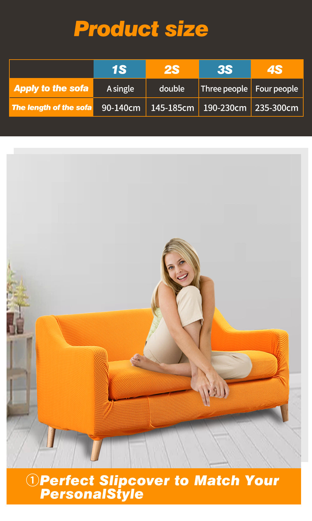 Couch Sofa Seat Covers Stretch Protectors Slipcovers 2 Seater Orange