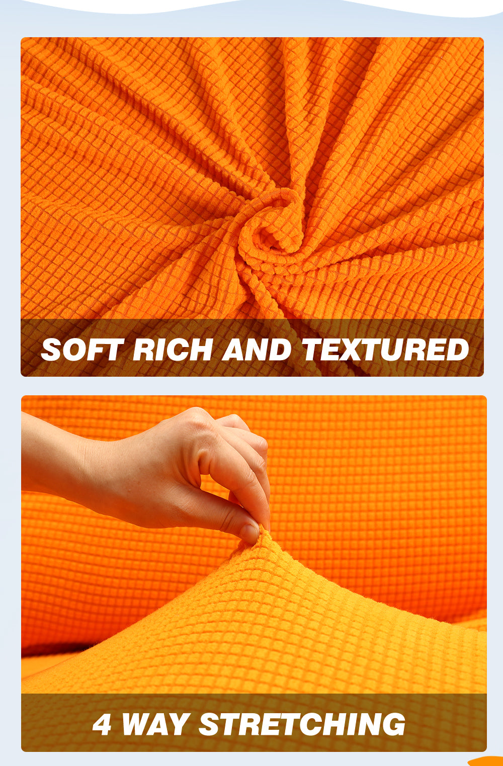 Couch Sofa Seat Covers Stretch Protectors Slipcovers 2 Seater Orange