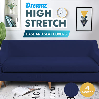 Couch Sofa Seat Covers Stretch Protectors Slipcovers 4 Seater Navy