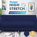 Couch Sofa Seat Covers Stretch Protectors Slipcovers 4 Seater Navy