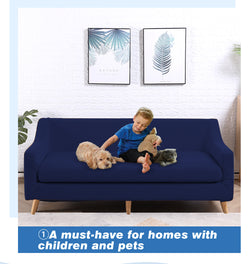 Couch Sofa Seat Covers Stretch Protectors Slipcovers 4 Seater Navy