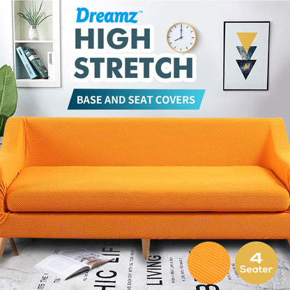 Couch Sofa Seat Covers Stretch Protectors Slipcovers 4 Seater Orange