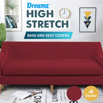 Couch Sofa Seat Covers Stretch Protectors Slipcovers 4 Seater Wine