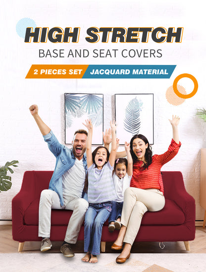 Couch Sofa Seat Covers Stretch Protectors Slipcovers 4 Seater Wine