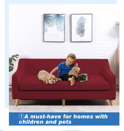 Couch Sofa Seat Covers Stretch Protectors Slipcovers 4 Seater Wine