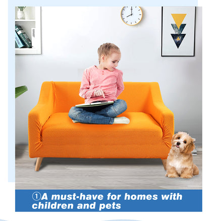 Couch Stretch Sofa Lounge Cover Protector Slipcover 2 Seater Orange