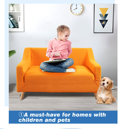 Couch Stretch Sofa Lounge Cover Protector Slipcover 2 Seater Orange