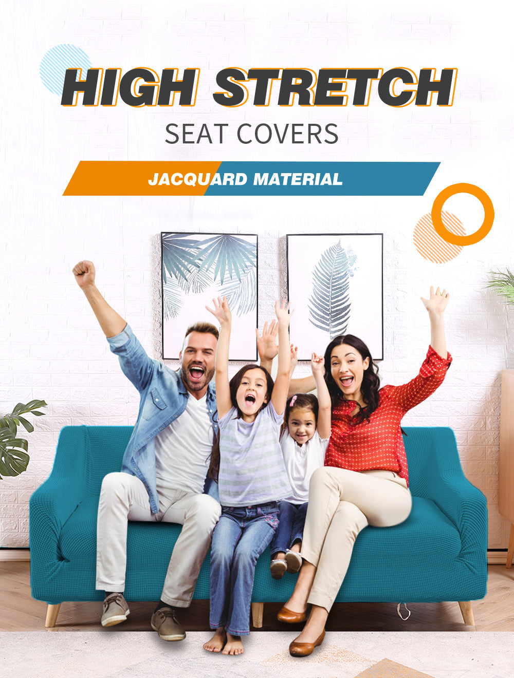 Couch Stretch Sofa Lounge Cover Protector Slipcover 4 Seater Green