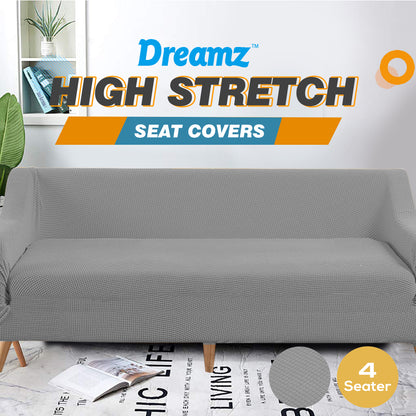 Couch Stretch Sofa Lounge Cover Protector Slipcover 4 Seater Grey