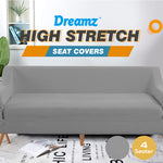 Couch Stretch Sofa Lounge Cover Protector Slipcover 4 Seater Grey