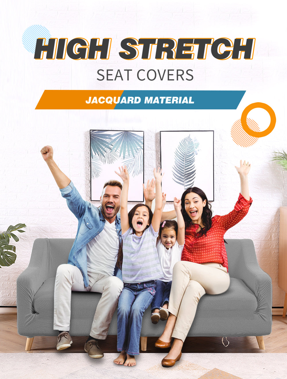 Couch Stretch Sofa Lounge Cover Protector Slipcover 4 Seater Grey