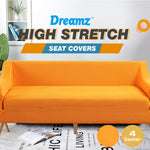 Couch Stretch Sofa Lounge Cover Protector Slipcover 4 Seater Orange