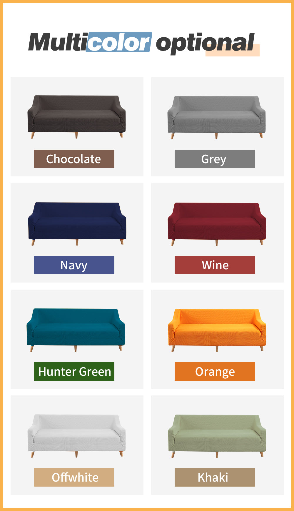 Couch Stretch Sofa Lounge Cover Protector Slipcover 4 Seater Orange