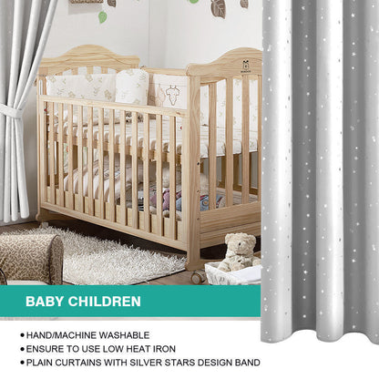 Star Blockout Blackout Curtains 3 Layers Eyelet Pure Fabric Room Darkening-EI0405-L-SG