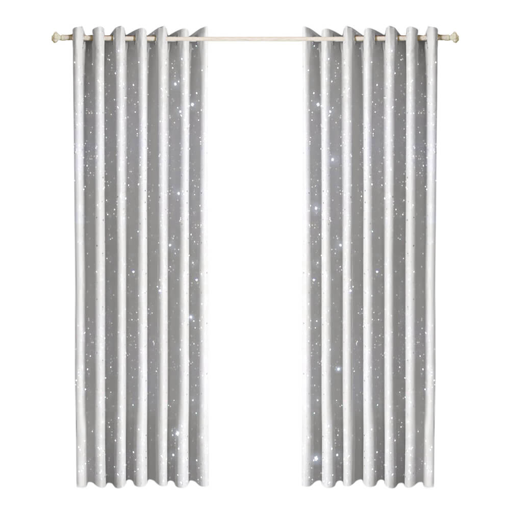 Star Blockout Blackout Curtains 3 Layers Eyelet Pure Fabric Room Darkening