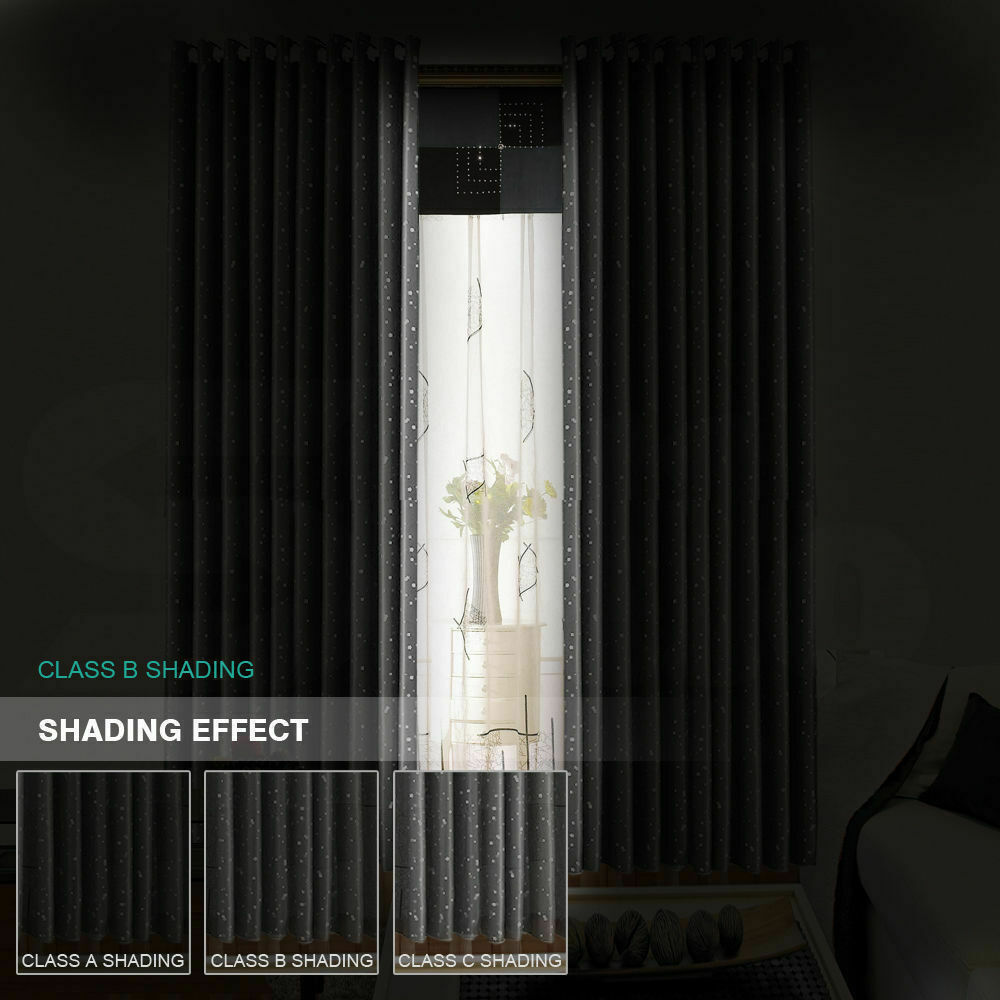 Star Blockout Blackout Curtains 3 Layers Eyelet Pure Fabric Room Darkening-EI0405-L-SG