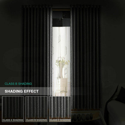 Star Blockout Blackout Curtains 3 Layers Eyelet Pure Fabric Room Darkening-EI0405-L-SG