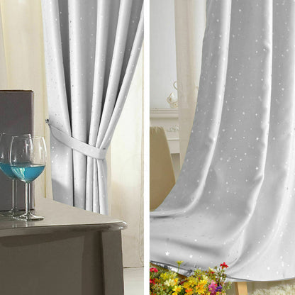 Star Blockout Blackout Curtains 3 Layers Eyelet Pure Fabric Room Darkening-EI0405-L-SG