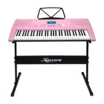 61 Keys Electronic Keyboard Piano Music With Stand - Pink