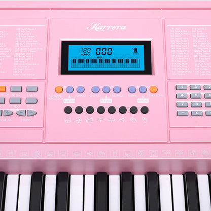 61 Keys Electronic Keyboard Piano Music With Stand - Pink