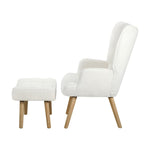 Elegant Ottoman Accent Chair - White