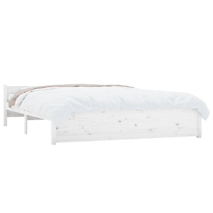 Elegant White Queen/King Single Solid Wood Bed Frame