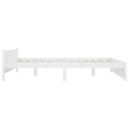 Elegant White Queen/King Single Solid Wood Bed Frame